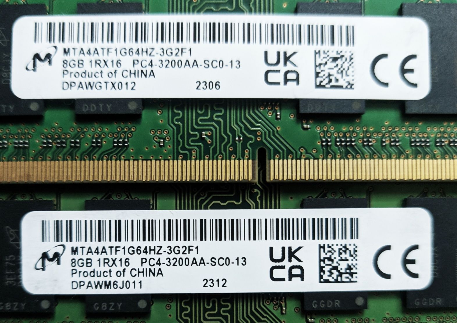 Оперативная память для ноутбука MICRON 8ГБ,DDR4,3200Мгц.