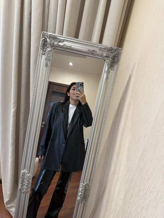 Пиджак Mango эко кожа