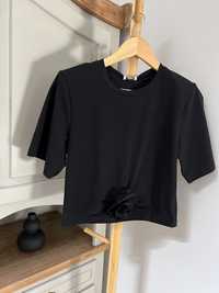 Bluzka koszulka czarna z różą 36/S w stylu Le colle The odder side
