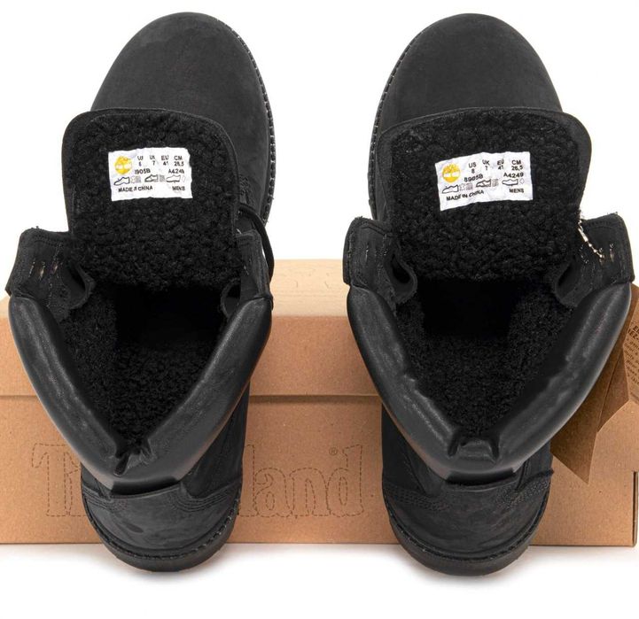 Черевики з хутром Timberland Black зимові
