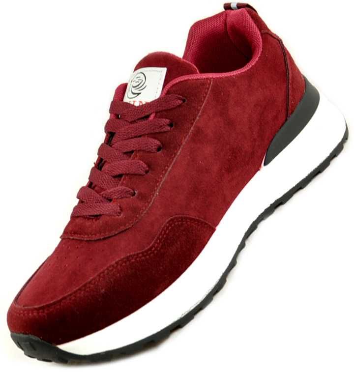 M1367 Bordowe Męskie Sportowe BUTY CASUAL RUNNER