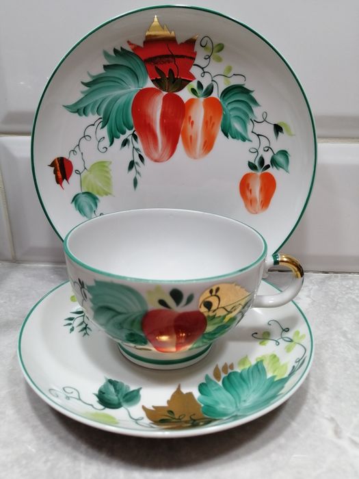 Serwis do herbaty,, Truskawki"porcelana Lomonosow ZSRR