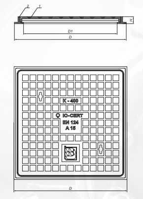 Właz Żeliwny Kwadratowy AK500 A15 50x50 H50 Pokrywa Studzienki Szamba