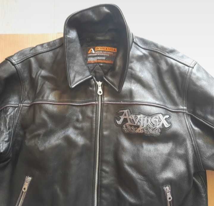 Avirex Rides&Rims by skull bomber męska skórzana kurtka Large*XL