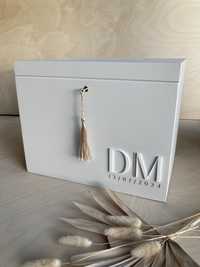Zestaw skrzynia na koperty oraz pudełko na obrączki ślub