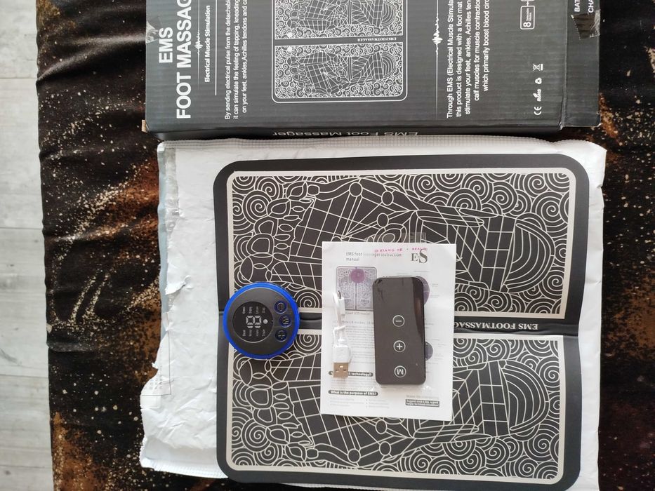 Masażer stóp EMS- elektro stymulacja mięśni , 8 tryb. , 19 poziomów