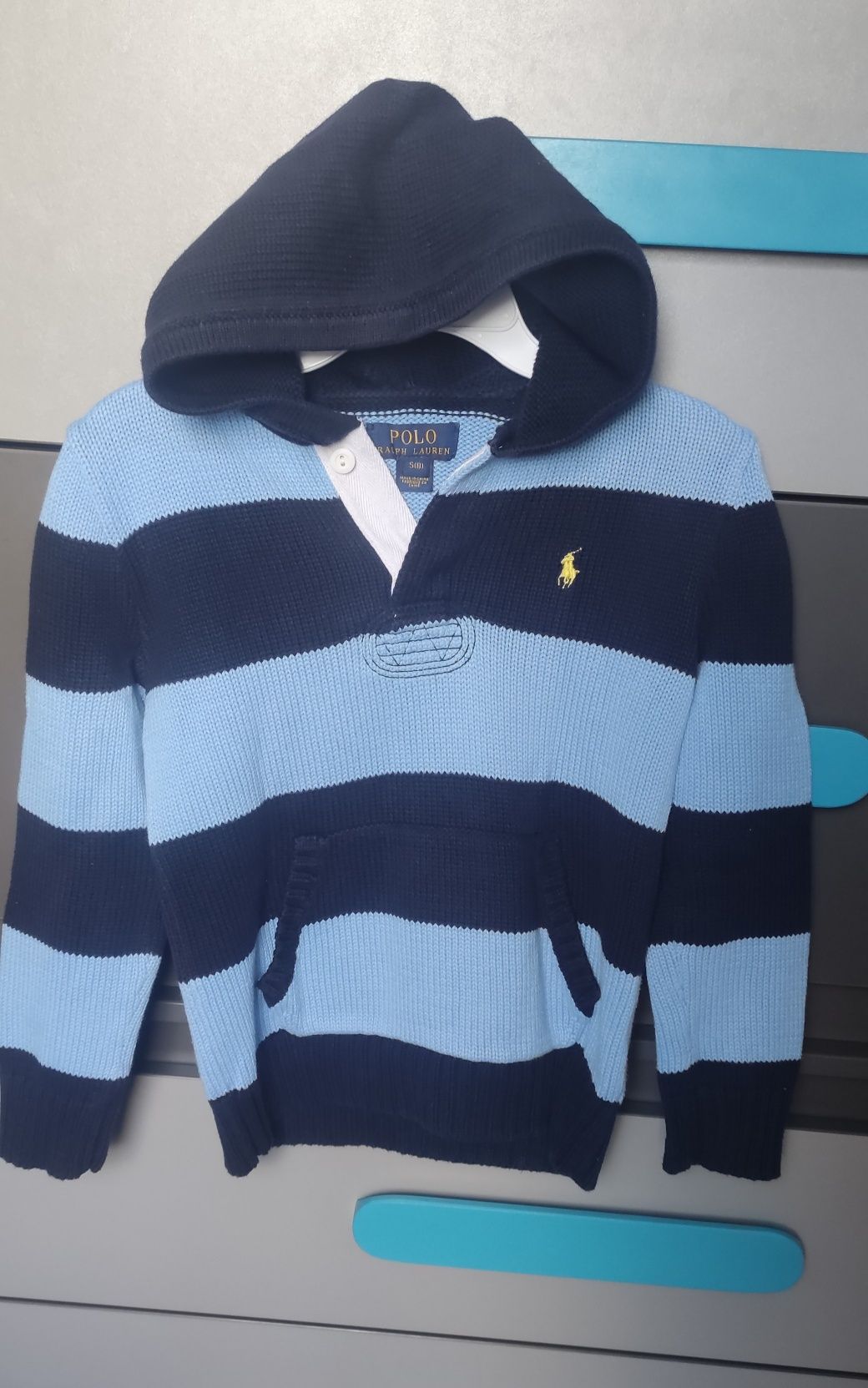 Sweter z kapturem POLO rozmiar 128