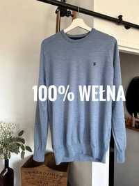 Sweter wełniany 100% wełna certyfikat woolmark
