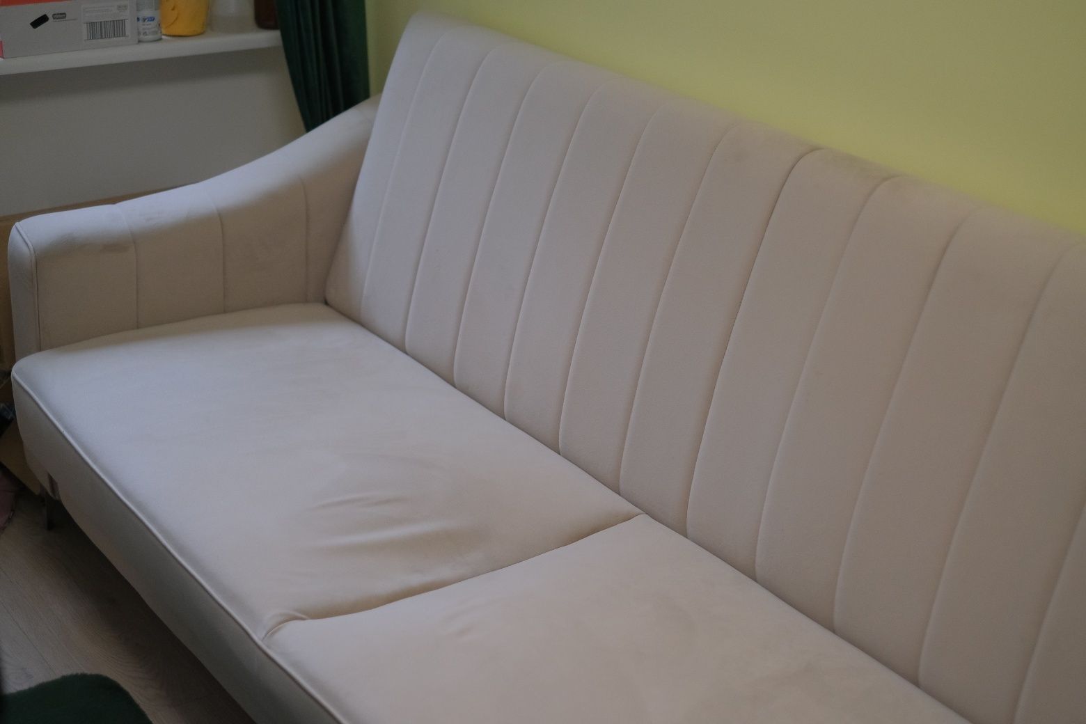 Wersalka sofa rozkladana szara beżowa z pojemnikiem