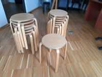 Drewniany taboret, stołek okrągły - 13 sztuk