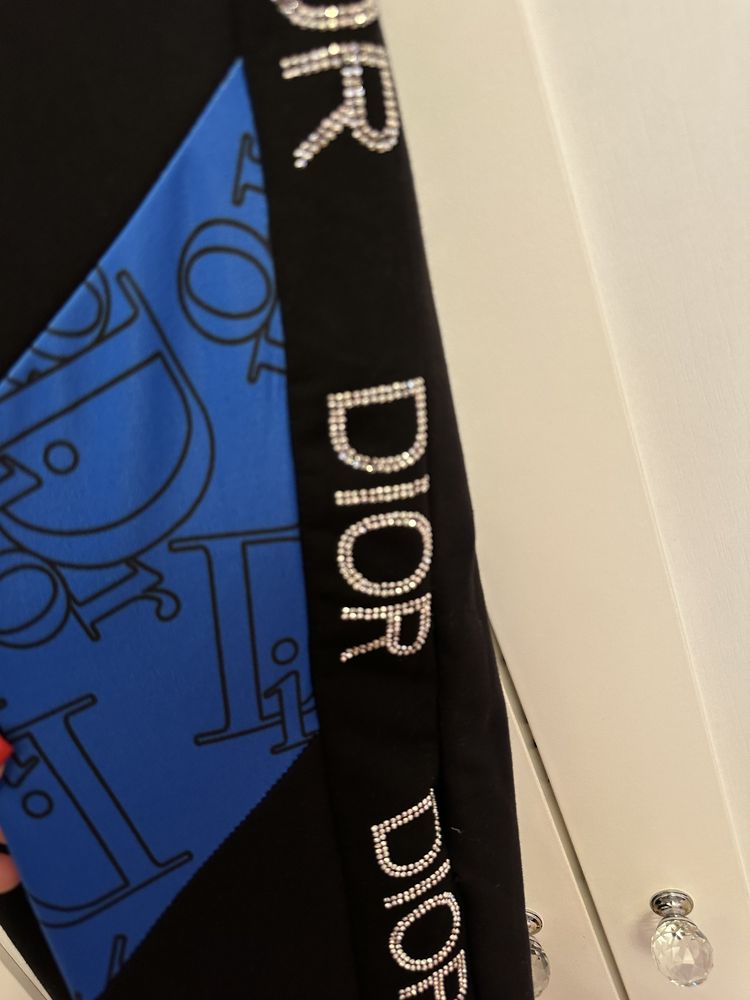 Spodnie dresowe Dior zdobienie cyrkonie S