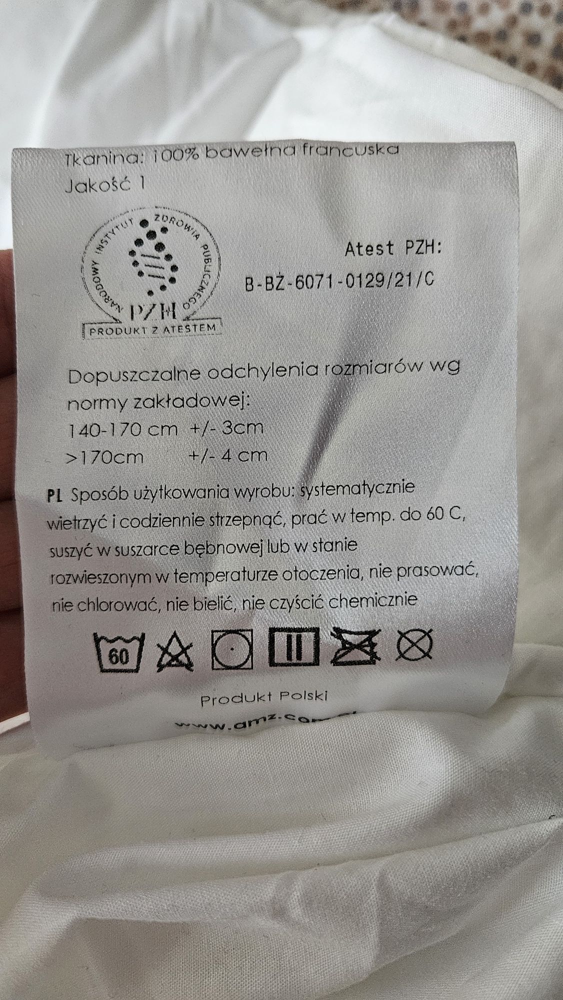Nowa kołdra całoroczna bawełna AMZ Szamotuły 200x220