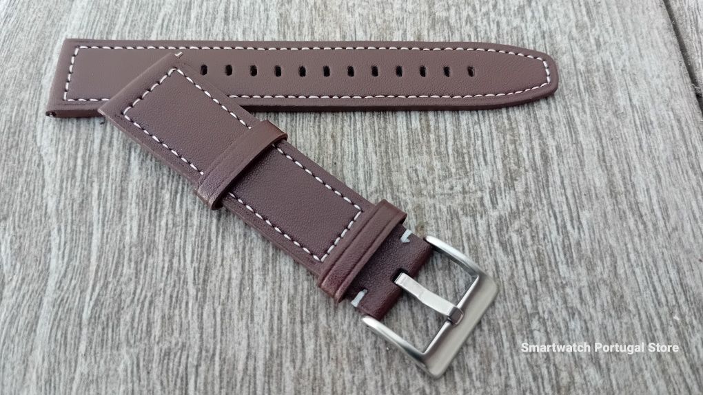 Bracelete em pele 22mm : Castanha escura