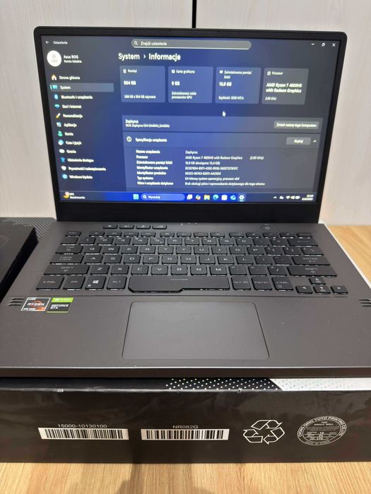 ASUS ROG Zephyrus G14 – LED klapa, Ryzen 7, 16/1TB, Dolby Atmos, igła!