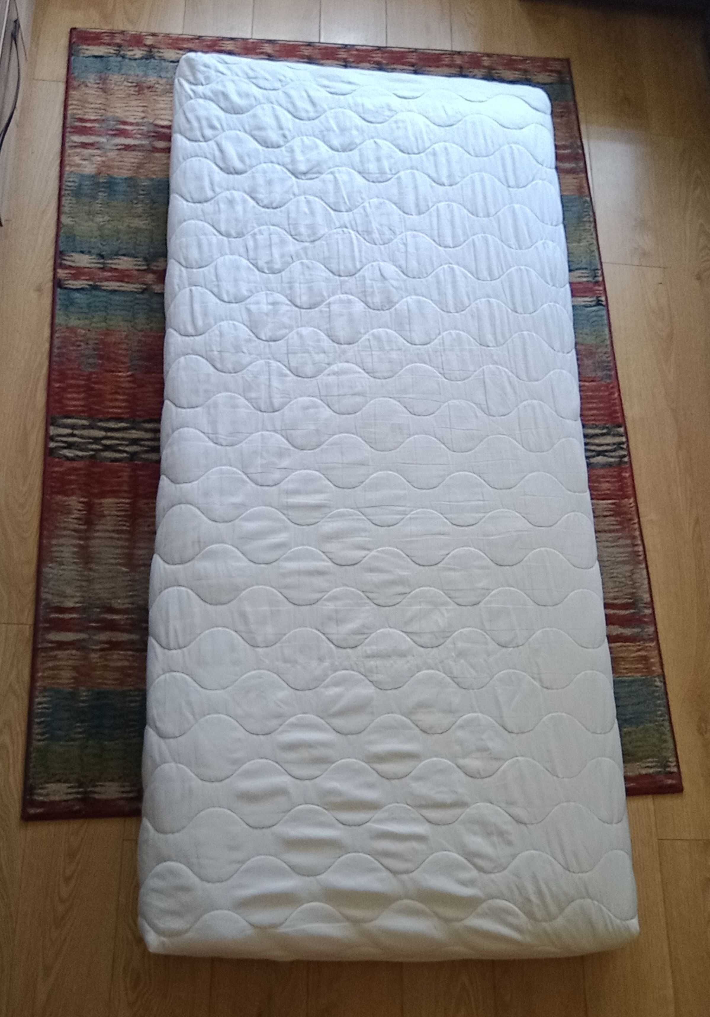 Materac Piankowy 80x180x15cm Dwustronny z Pokrowcem