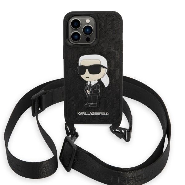 Pudełkowy Pokrowiec na Iphone 14 Pro z Monogramem Karl Lagerfeld'a