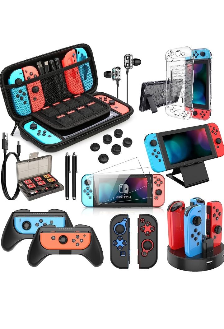 HEYSTOP Akcesoria do Nintendo Switch Bundle, 27 w 1