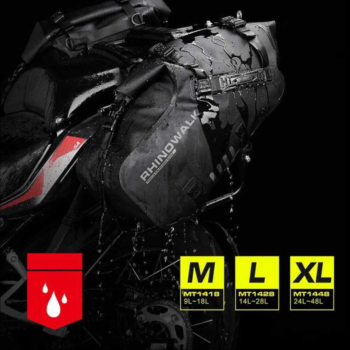 Sacos laterais para moto 18L/28L/48L - Impermeáveis sistema de fixação