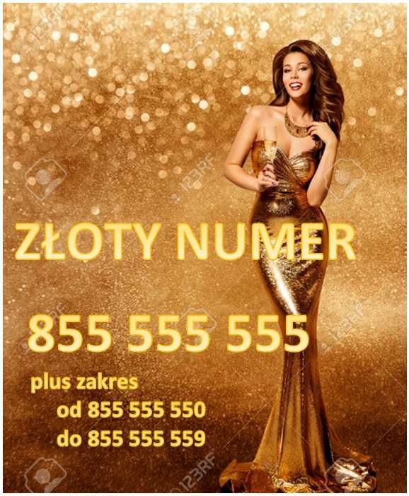 Złoty Numer telefonu 855.555.555 Platynowy Numer telefonu