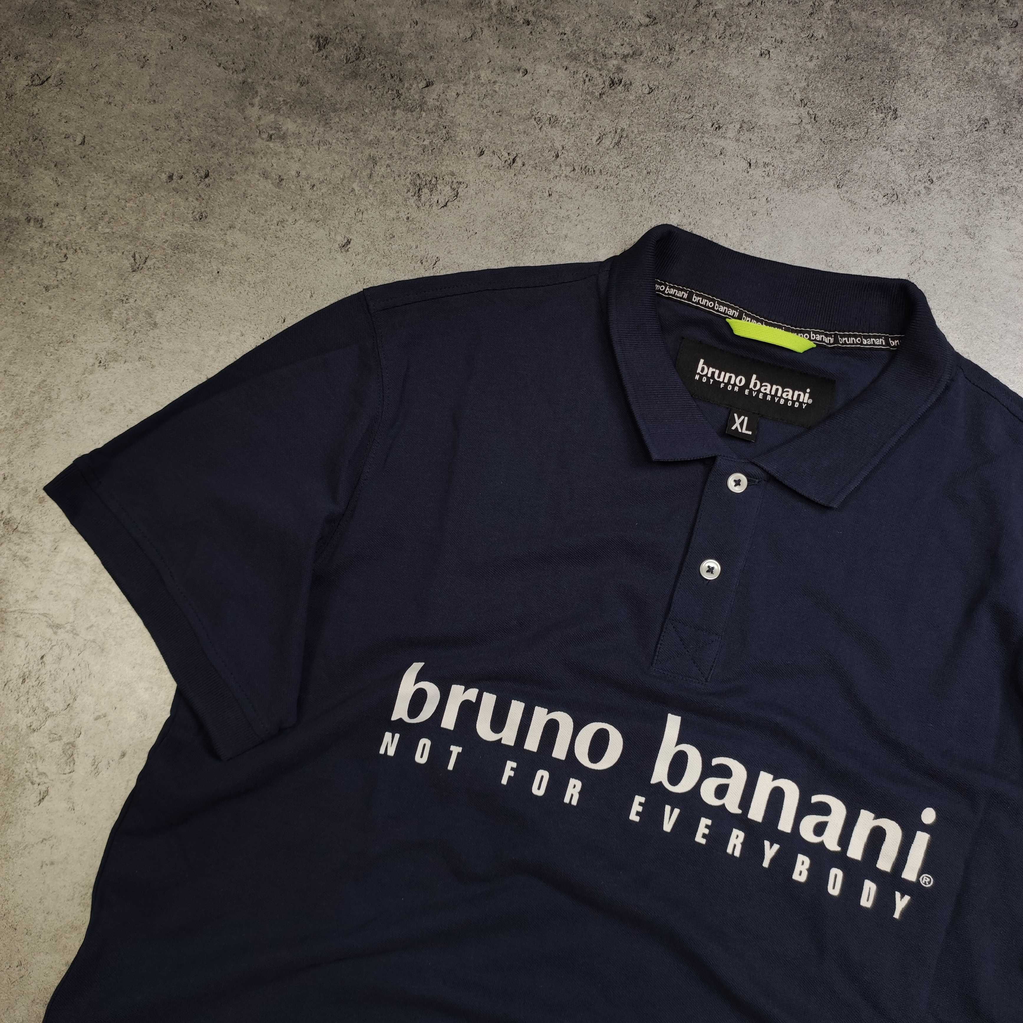 MĘSKA Koszulka Luxury PREMIUM Granatowa duże Logo Polo Bruno Banani