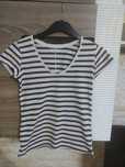 T-shirt bawełniany koszulka bluzka w paski XS 34
