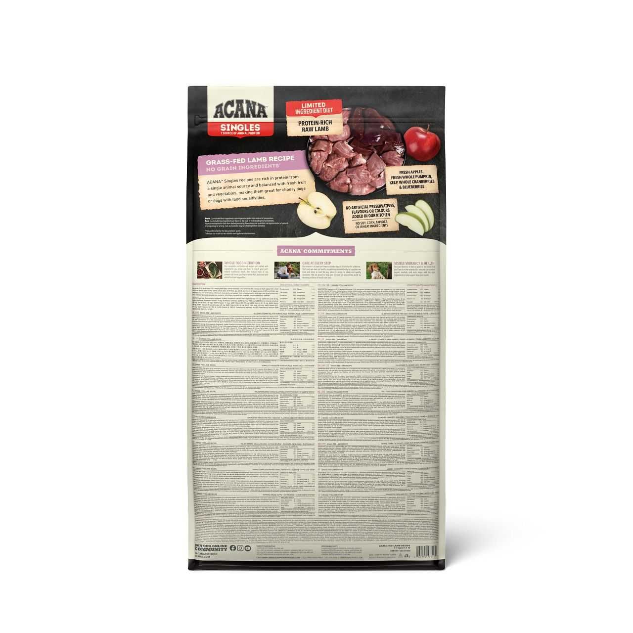 Karma dla psa Acana Singles Grass-Fed Lamb z jagnięciną - 17 kg