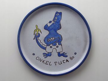 1980 ceramiczny talerz dla dzieci krokodyl