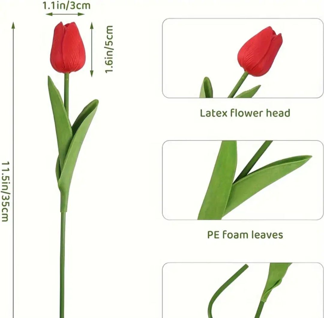 Bukiet 10 sztuk  tulipanki kolorowe jak żywe