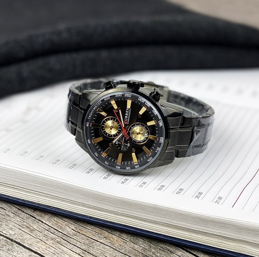 Мужские наручные часы Curren 8351 Black-Gold
