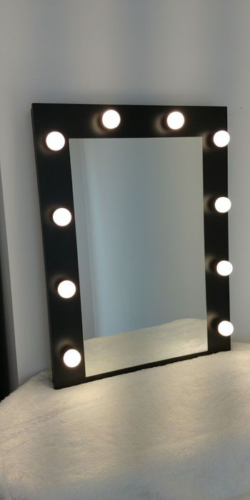 Lustro Led do makijazu 80x60 make up wizażu z zarowkami toaletka