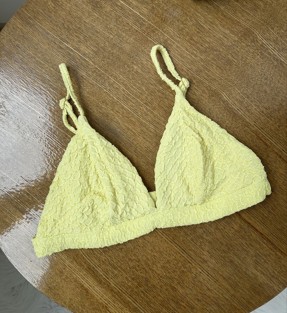Жовтий роздільний купальник жатка h&m