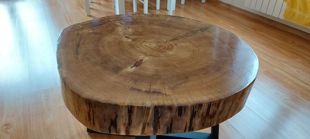 Stół stolik kawowy plaster drewna żywica