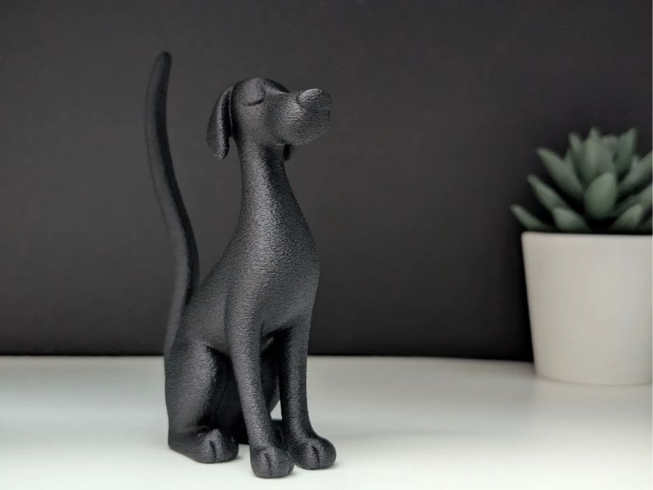 Elegante Estátua de Cão de Linhas Modernas