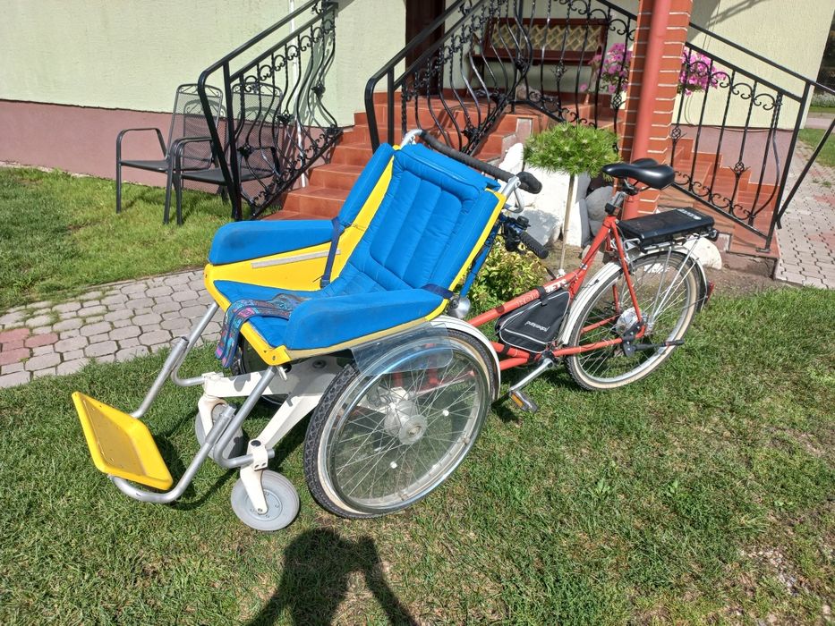 rower z wózkiem tandem riksza