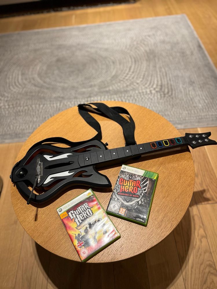 Xbox 360 + Guitar Hero + gry