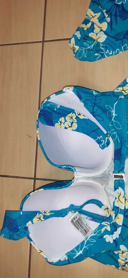 NOWY tankini rozmiar 46 90 C kostium ciążowy Bonprix BPC kwiaty figi