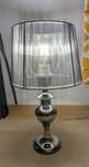 Lampka stołowa nocna srebrna abażur nitkowy glamour Gillenia gwint E27