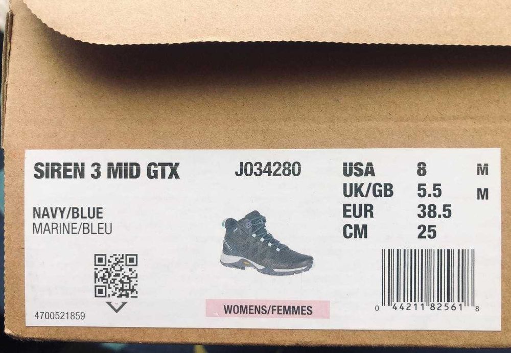 Женские трекинговые ботинки MERRELL  siren 3 GORE-TEX, Новые