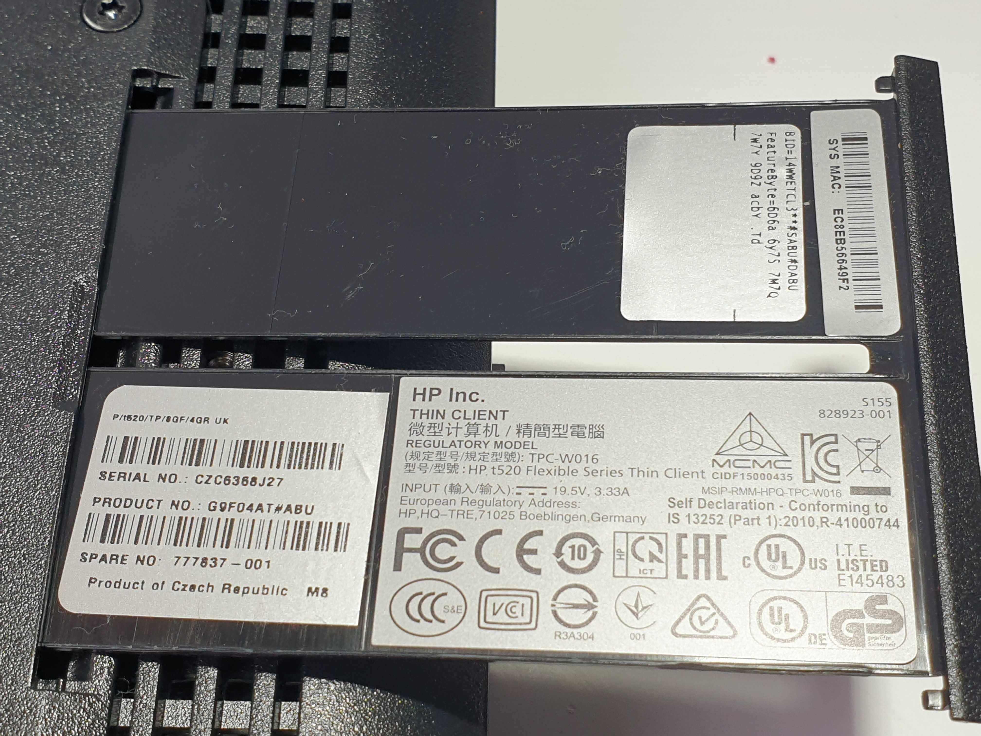 неттор HP T520 AMD GX-212JC 1200Mhz / 4GB DDR3 / SSD 8 Gb M2