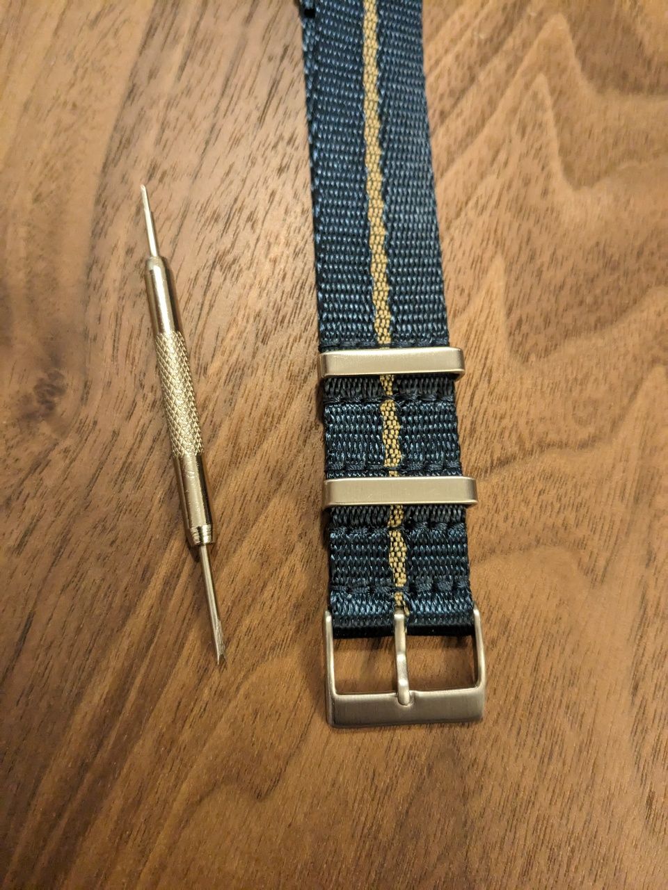 Bracelete NATO - azul khaki - 20 mm - nova