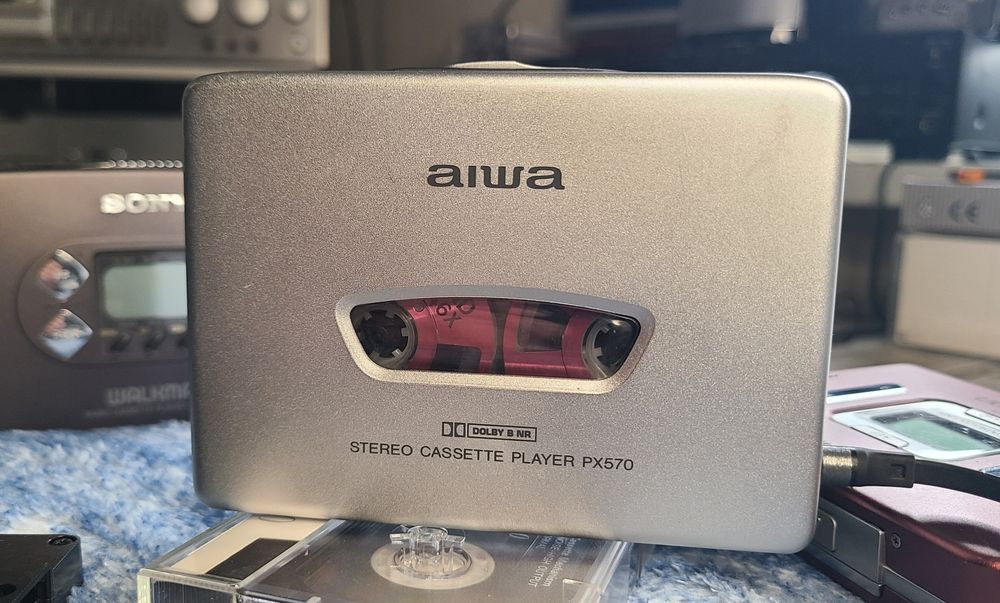 Кассетный плеер AIWA HS-PX570 Made in Japan, Отл. сост., Видео работы.