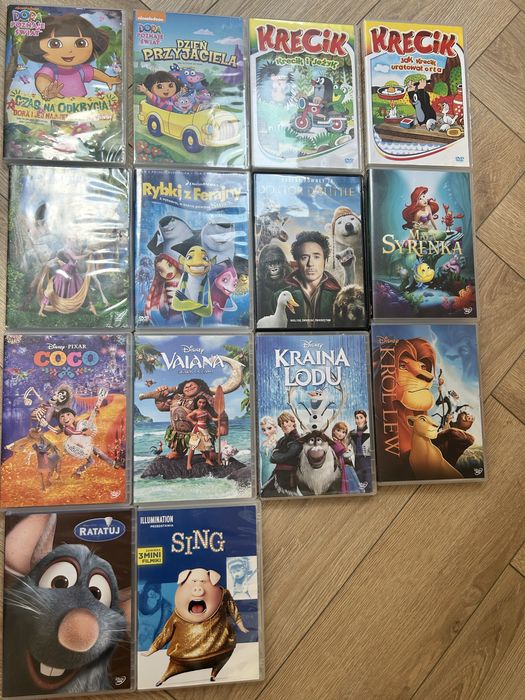 Plyty dvd Disney mega zestaw Coco Kraina lodu Król lew