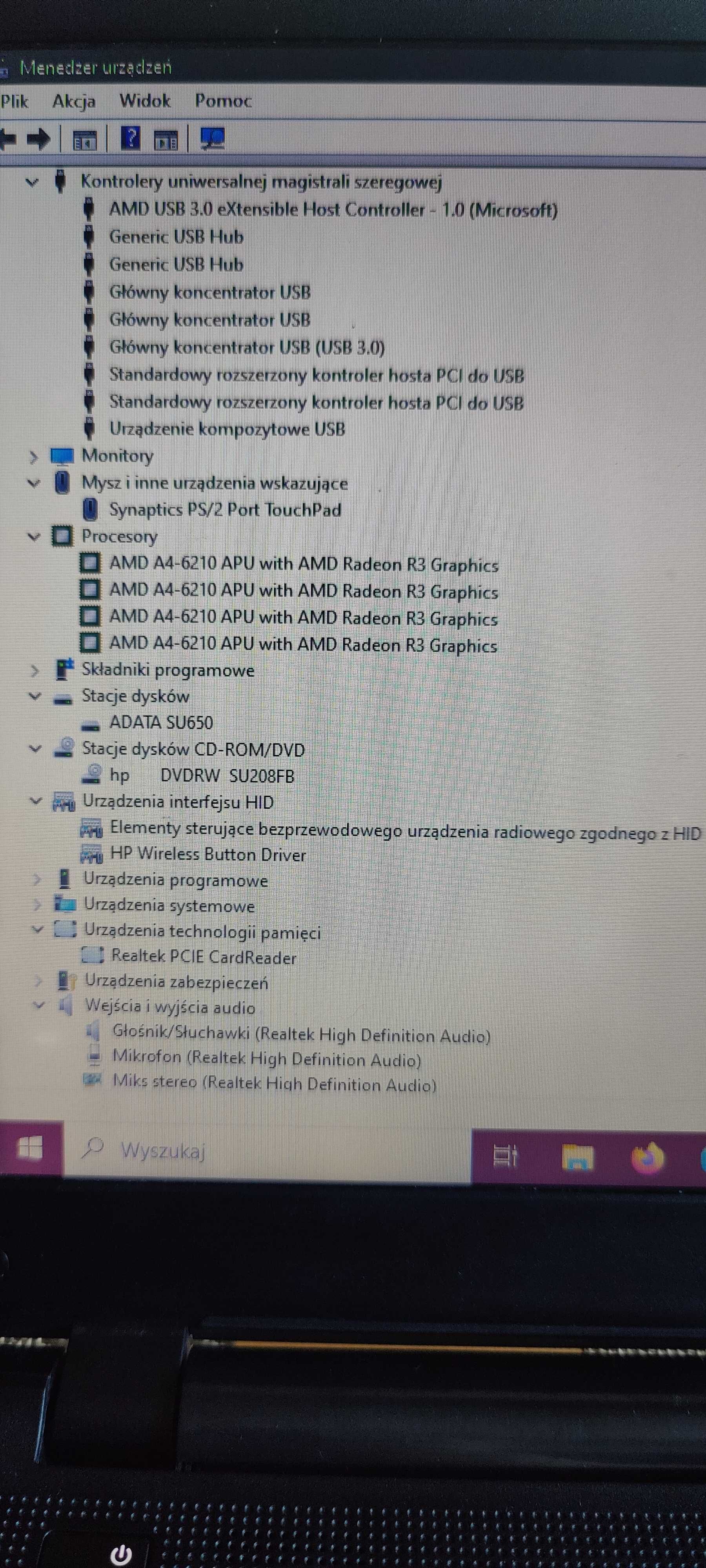 HP 355 G2 - 15,6 cala - AMD A4 4x1,80 GHz - 6GB Ram - 240GB SSD -Win10