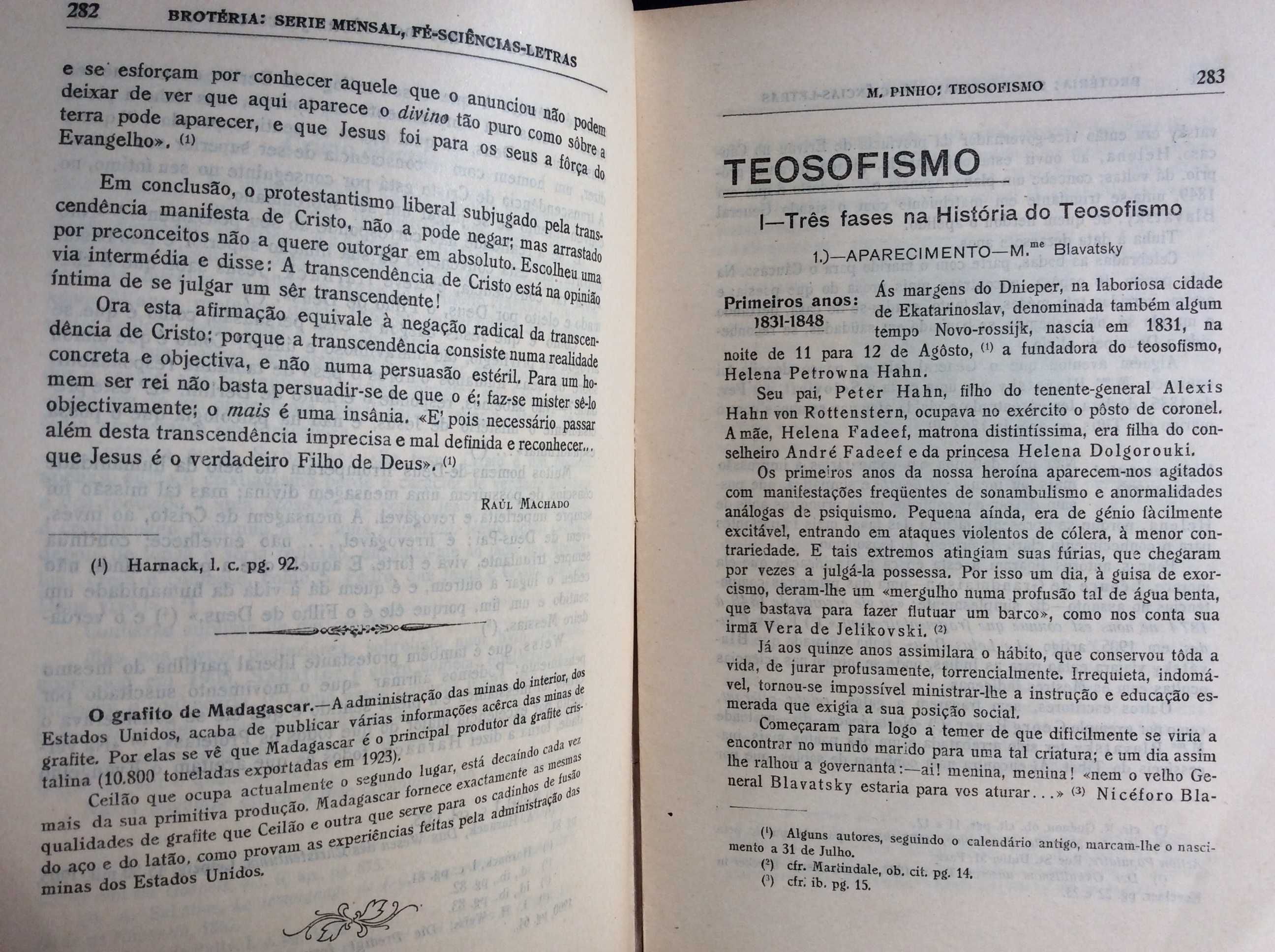 Brotéria. Fé - sciencias - letras Vol. I, Fasc. VI . Junho de 1925