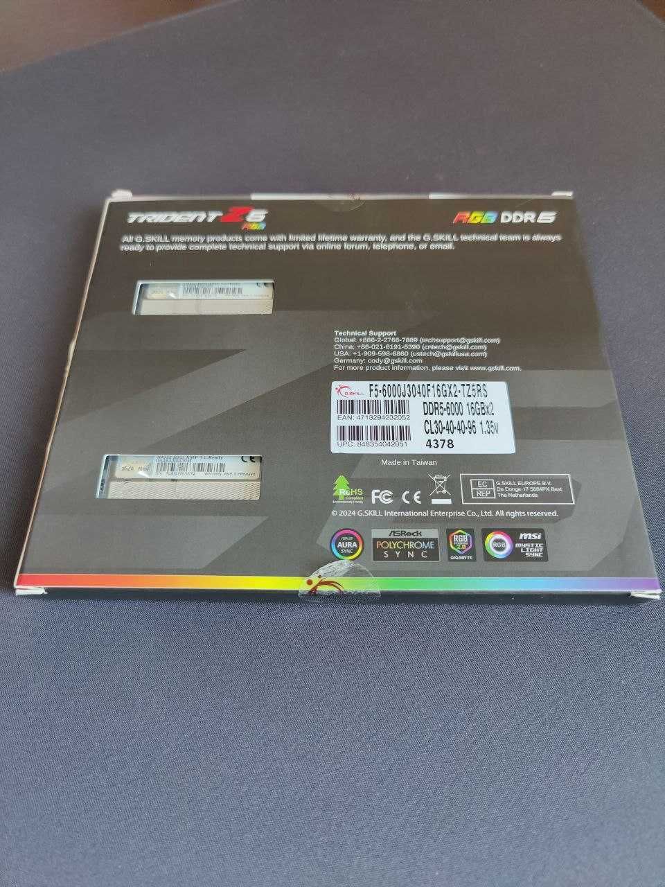 G.Skill Trident Z5 RGB silver DDR5-6000 32GB (2x16GB) CL30-40-40-96