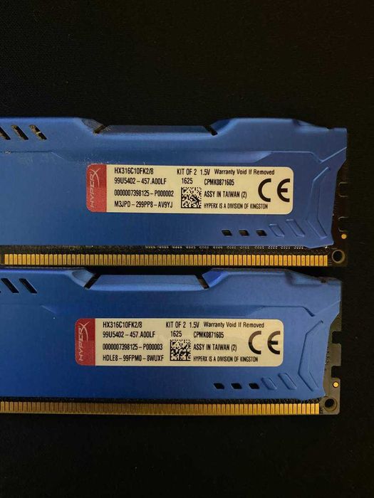 Оперативна пам'ять Kingston HyperX Fury DDR3 2x4 8gb 1600Mhz