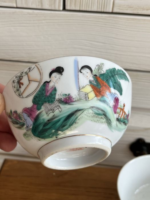 Komplet miseczek chińskich rękodzieło porcelana