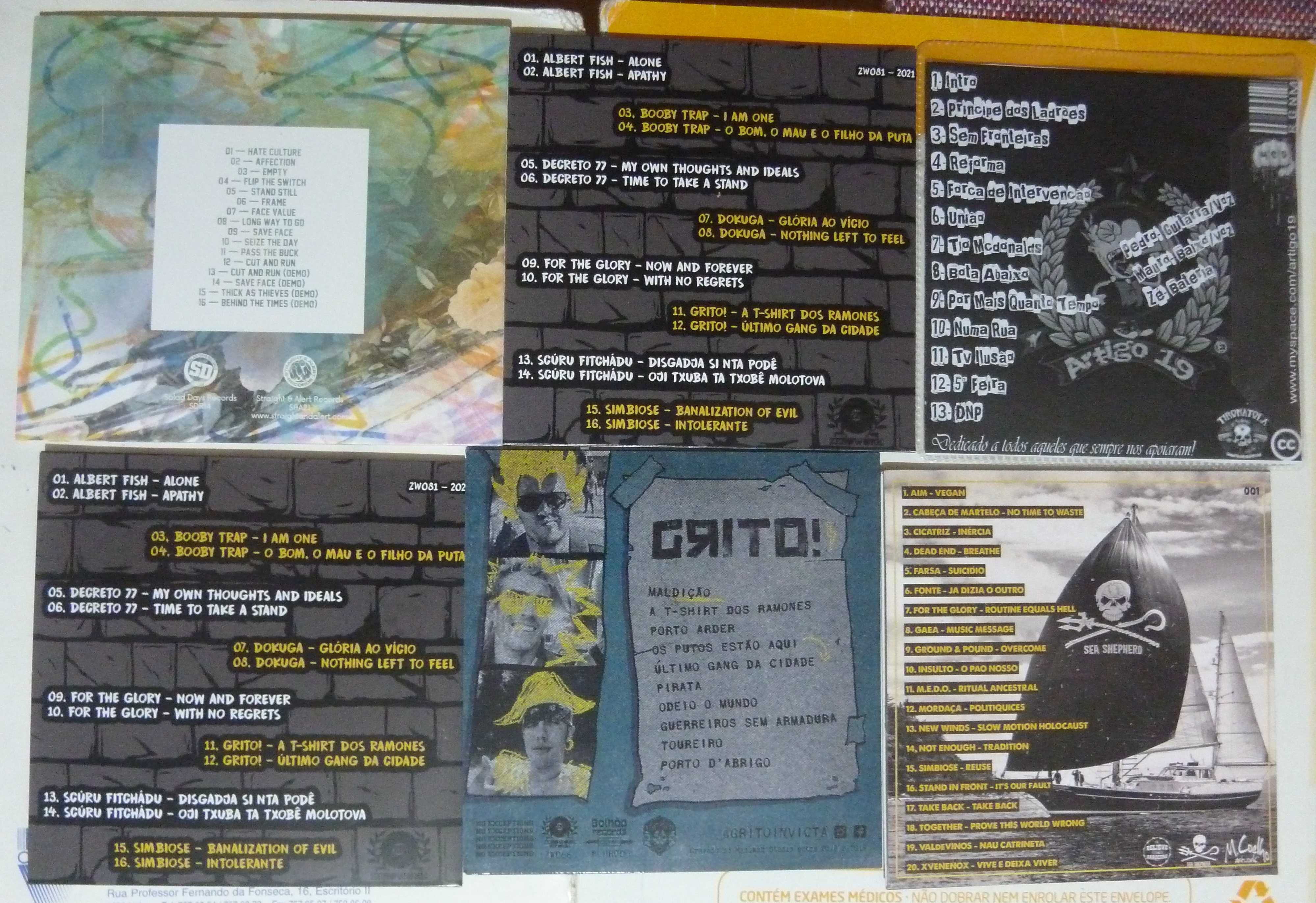 Cds - 6 cds de Punk Hardcore Português - portes grátis