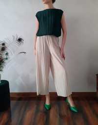 Ecru pleated palazzo trousers wide leg Spodnie kremowe Quiet Luxury