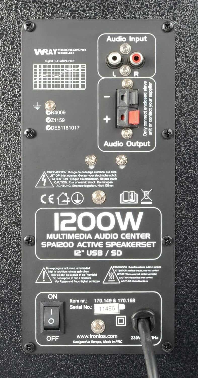 Активні акустичні колонки 2x600W Fenton SPA1200 PA 12" BT/SD/USB/MP3